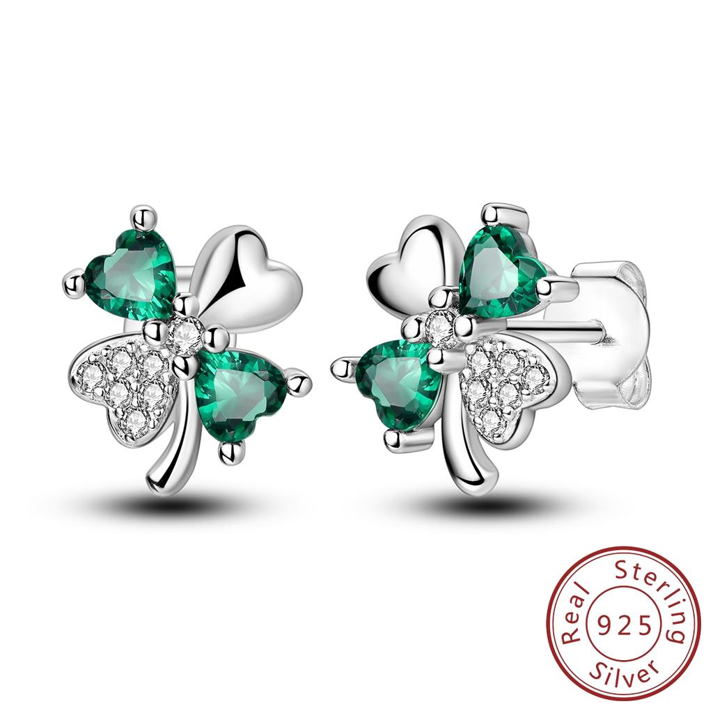 Copper Hoop Earring For Women Heart Star Clover Stud Engagement Wedding Jewelry Gift