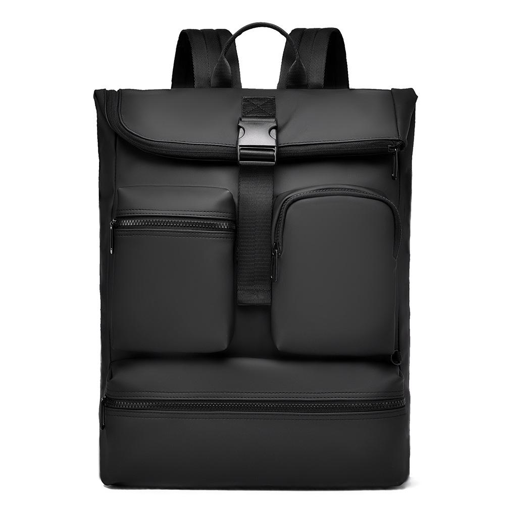 Men's Business Commuting Leather Large-capacity Casual Backpack, College Student Computer Backpack