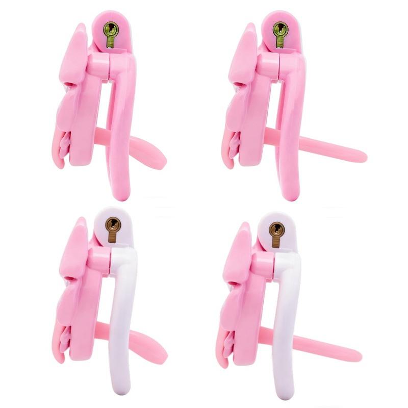 Pink Bow-Tie Flat Chastity Cage Positive/Negative Cock Cage Urethral Chastity Device SM Sex Toy Peins Plug ChastityBelt for Men