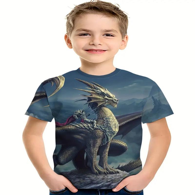 Kids Boys Clothes Summer Boys Clothes O-Neck Kids T Shirt Sporty Kids Clothes Fashion Dragon Children T-Shirts 2025 Kids Clothes