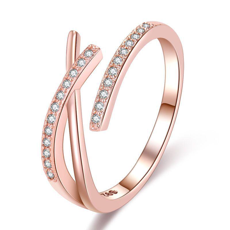 2022 Korean Fashion Women's Diamond Flash Open Ring - Stylish Hollow Design