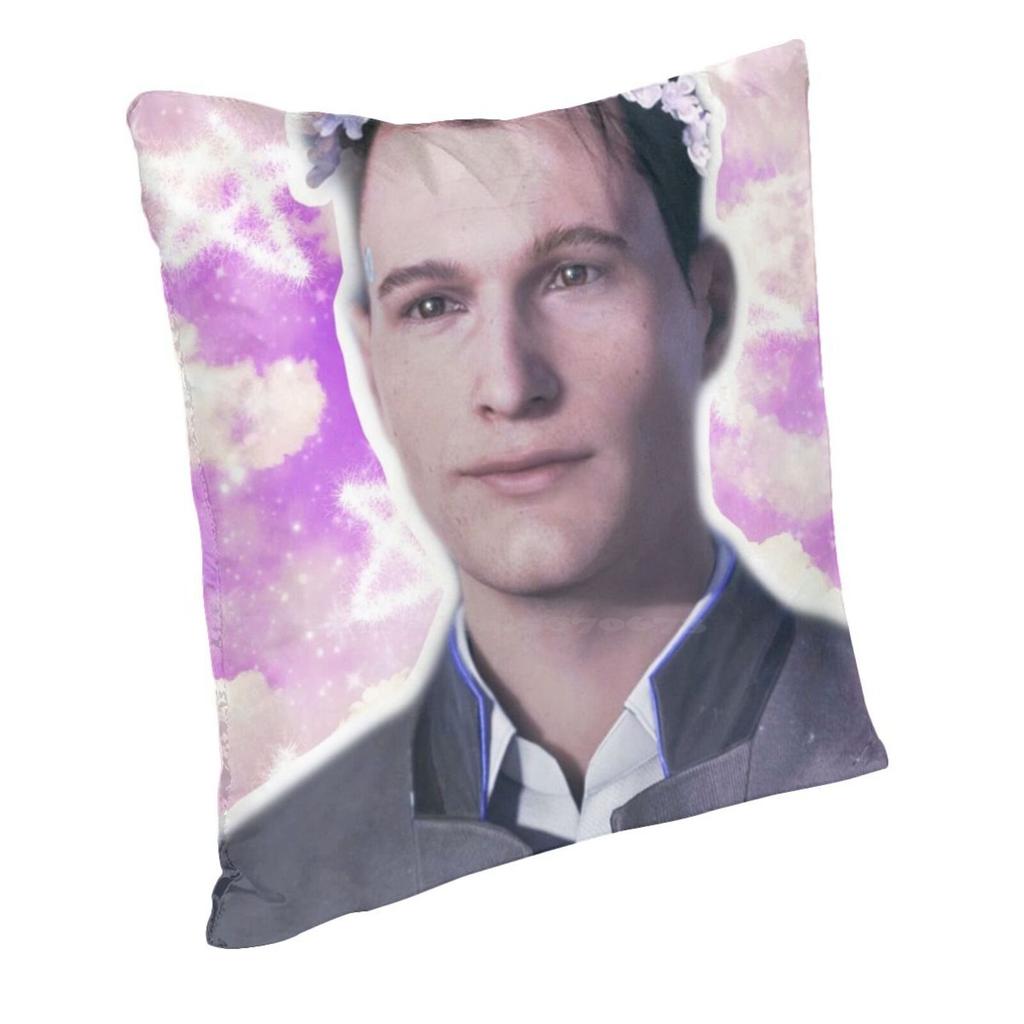 Flowerboy Connor Dbh Videogame Home Sofa Car Waist Throw Pillowcase Dbh Detroit Become Human Pastel Aesthetic Cute Trendy