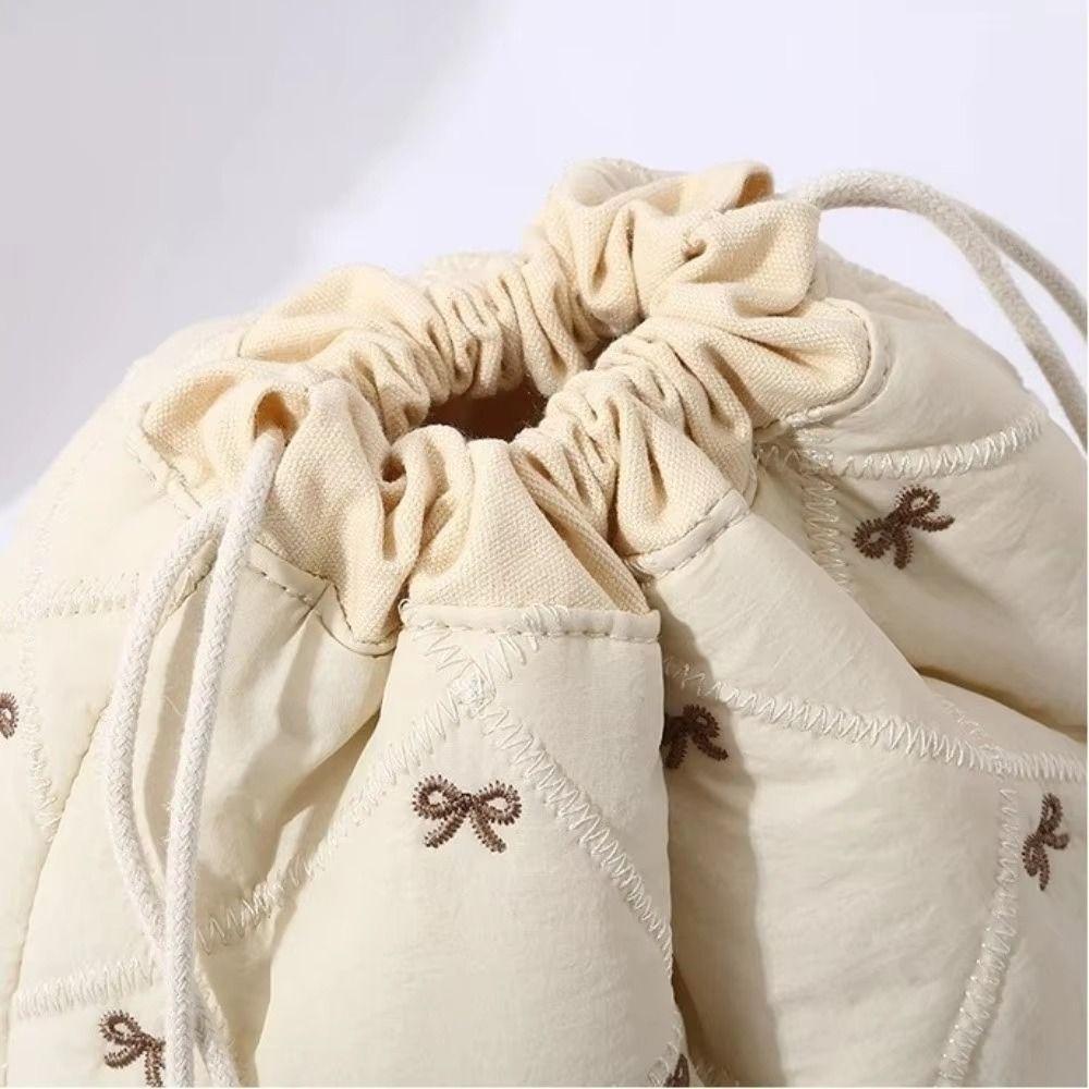 Large Capacity Cosmetic Storage Bag Bowknot Printed Sundries Organizer Home Table Organizer