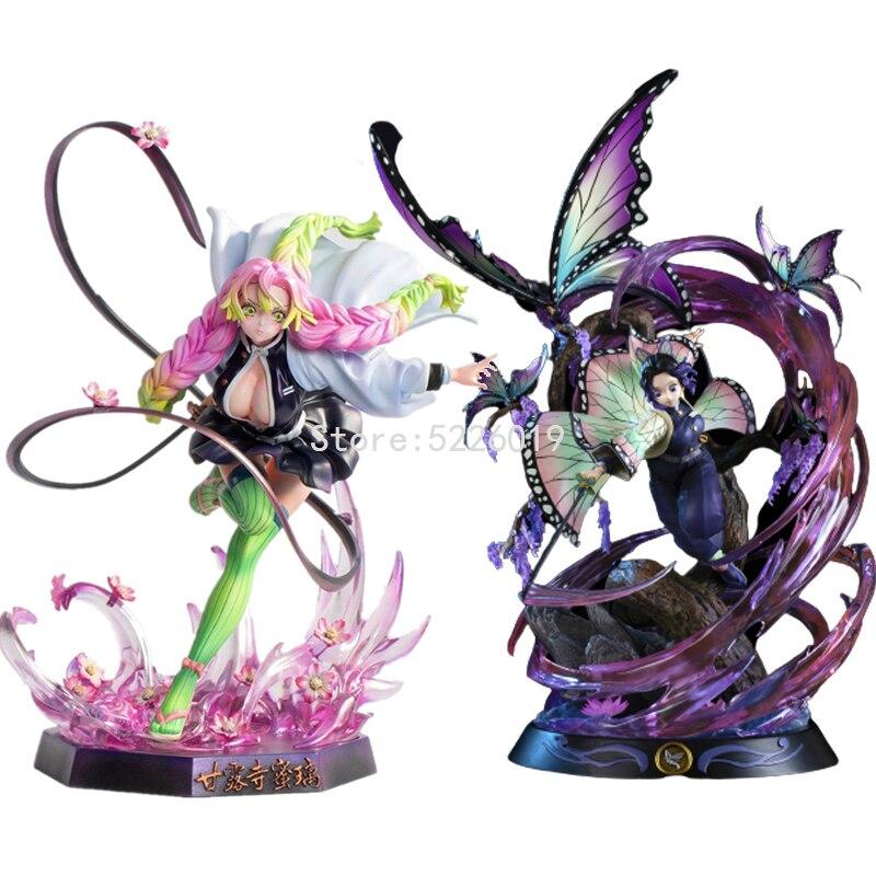 Action Figure Gk Kochou Shinobu Anime Figure Demon Slayer Kochou Shinobu Kanroji Mitsuri Figurine Model