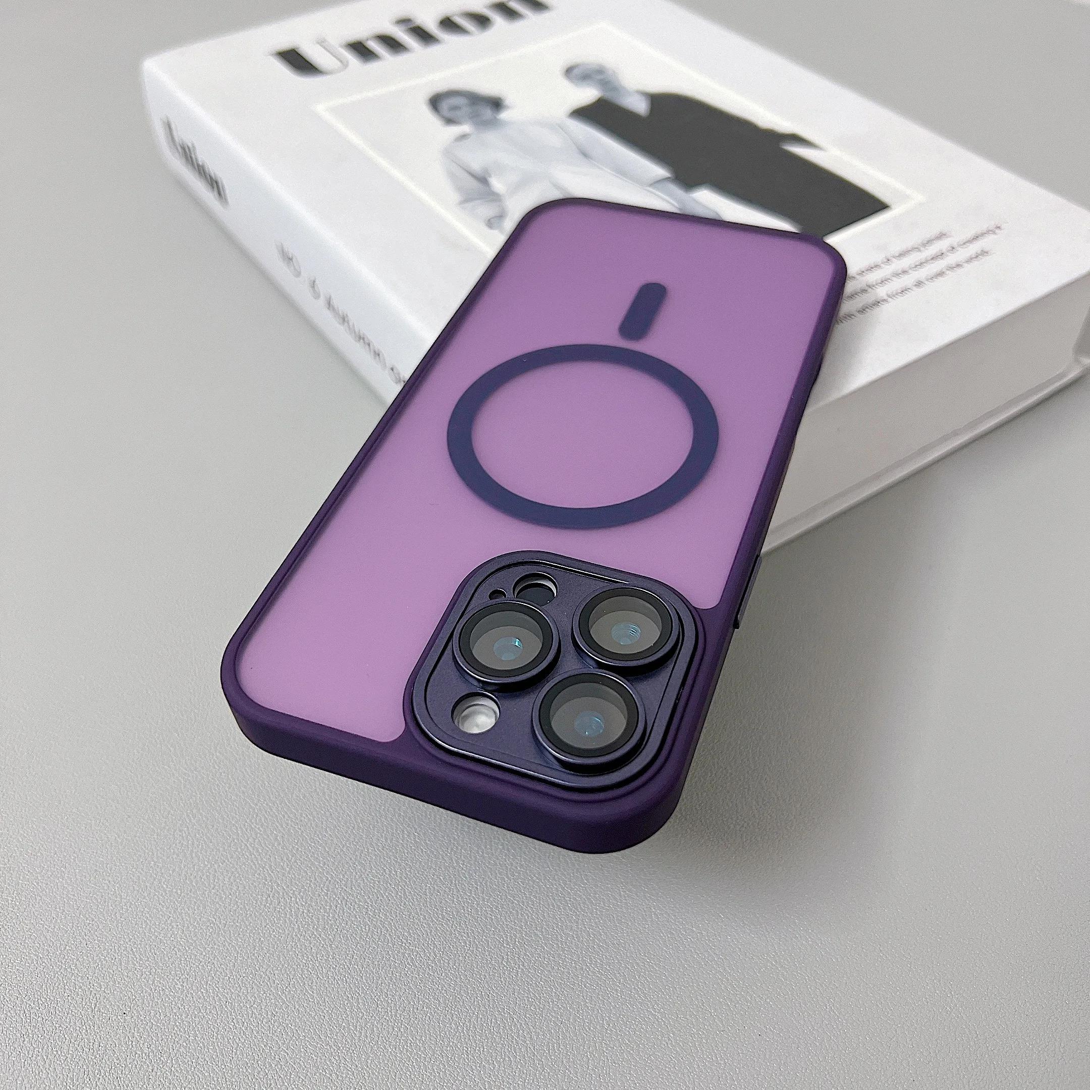 

Magnetic Matte Translucent Armor Shockproof Case For For Iphone 16 15 14 13 11 12 Pro Max For Magsafe Wireless Charge Cover For iPhone 11 Pro