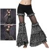 Women's Tribal Belly Dance Pants Mesh Patchwork Flared Pants Bellydance Costume for Performances Halloween Party