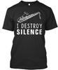 Saxophone I Destroy Silence T-Shirt Made In the USA Size S To 5XL