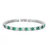 Stylish and Simple 925 Silver White and Green 4mm Zircon Tennis Bracelet Versatile Jewelry