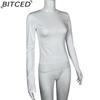 BITCED Women's Spring/Autumn T-Shirt Solid-Colour O-Neck Base Layer Slim-Fit Long-Sleeved Top