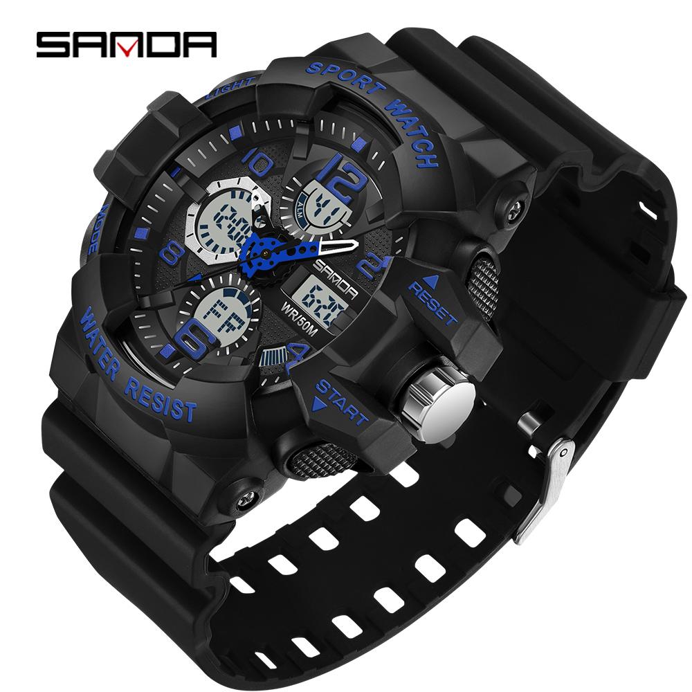 Sanda Watch Youth Multifunctional Men's Waterproof Night Light Outdoor Sports Versatile Electronic Watch