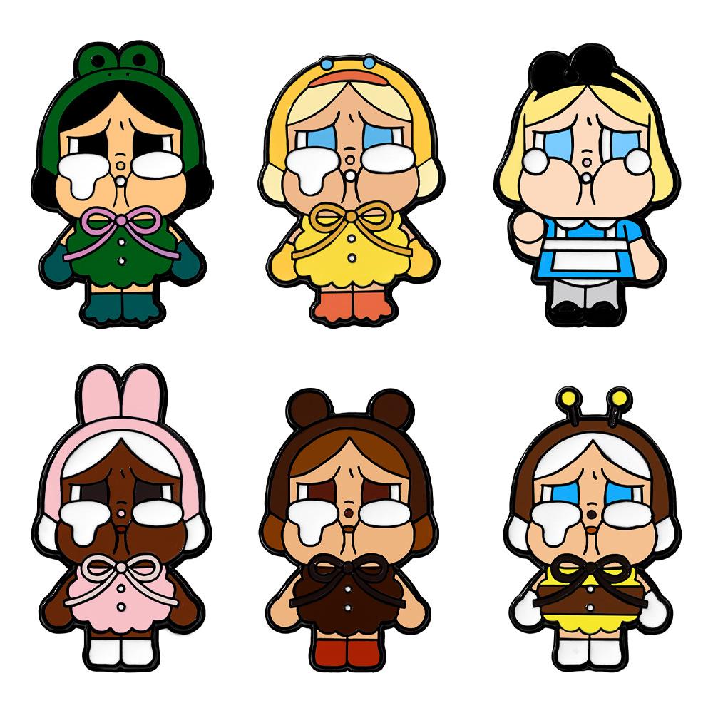 Cute creative cartoon anime Crybaby POP MART metal badge funny styling doll crying baby brooch