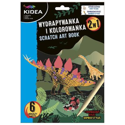 Scratch-off and Coloring Book 2in1 Dinosaurs, Kidea