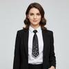 Rhinestone Pearls Tie Black Decoration Shirt Tie Temperament Hand-beaded Long Necktie  Students
