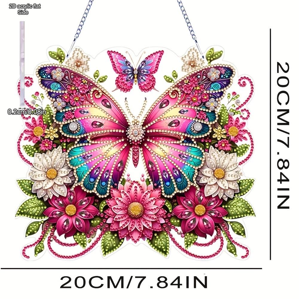 Bohemisk Fjäril Akryl Diamantkonst Krans Kit - Specialformad Strass Fönsterhänge & Väggdekoration, Perfekt för Hemmet