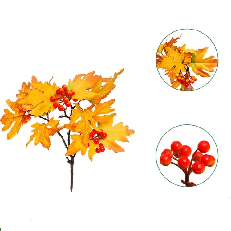 Autumns Velvety Touch Plant Collection Artificial Maples Leaf Pinecones Berries Cluster Long Time Fall Decors For Mantelpieces And Entryways