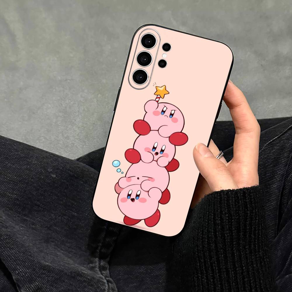 Cartoon Pink K-Kirbys-KK   Phone Case For Samsung S25,S24,S21,S22,S23,S30,Ultra,S20,Plus,Fe,Note,10,9,5G Black Cover
