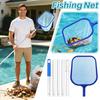 Pool Cleaning Shallow Water Leaf Net With Sections Of Retractable Aluminum Rod Threaded Connection
