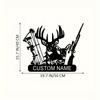 Customizable Hunting Metal Sign - Personalized Deer, Rifle & Bow Design - Heavy-Duty Outdoor/Indoor Decoration - Custom Name