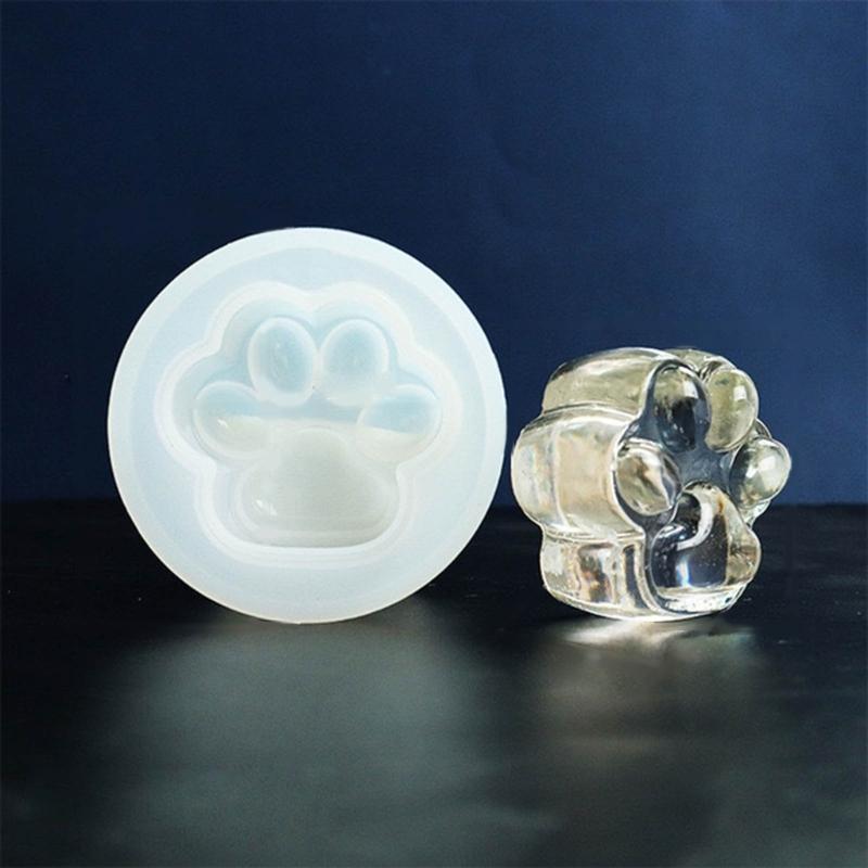 Lovely Cat Paw Charm Silicone Mold Frosted Texture/Crystal DIY Craft Epoxy Resin Molds Pendant Jewelry Tools Accessory