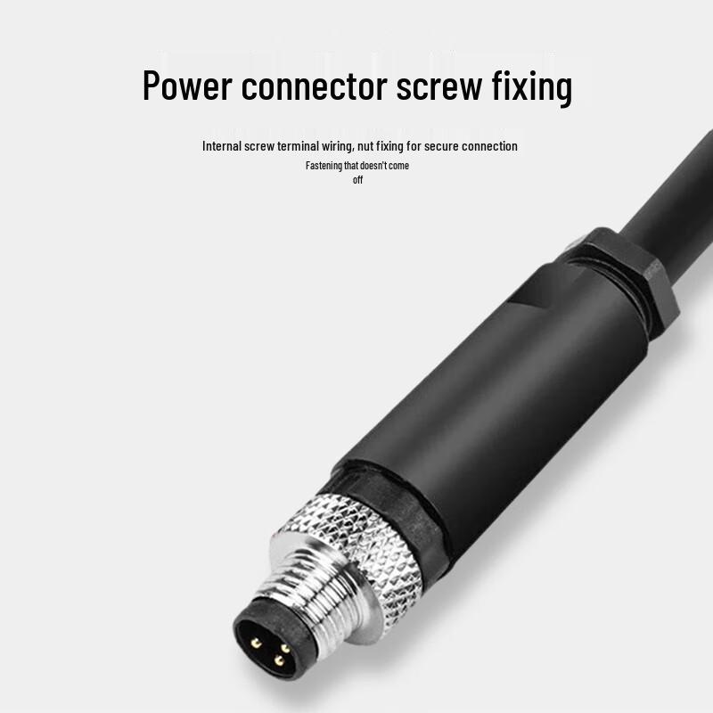 M8 3-Core Straight Male Aviation Cable Connector