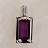 Natural 29.3 Ct 925 Sterling Silver Baguette Pendant CERTIFIED Purple Tanzanite AI-05-NS