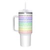 40 oz Stainless Tumbler with Handle and Straw, Large Capacity Cup for Hot & Cold Drinks