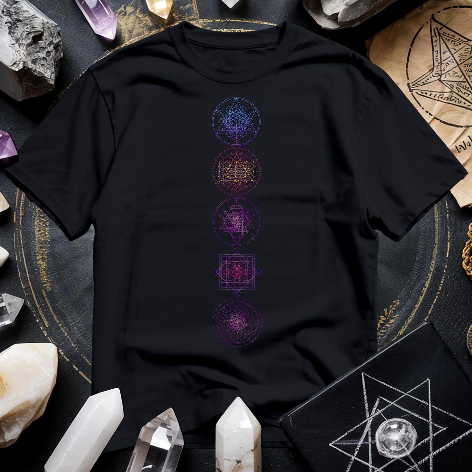 Sacred Geometry T-Shirt | Esoteric Spiritual Symbol Tee 3XL