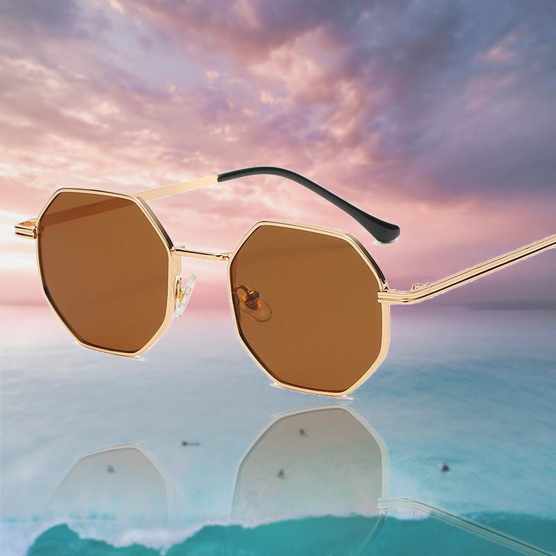 Fashion Retro Sunglasses Classic Metal Polygonal Sunglasses Sunglasses Octagon Glasses
