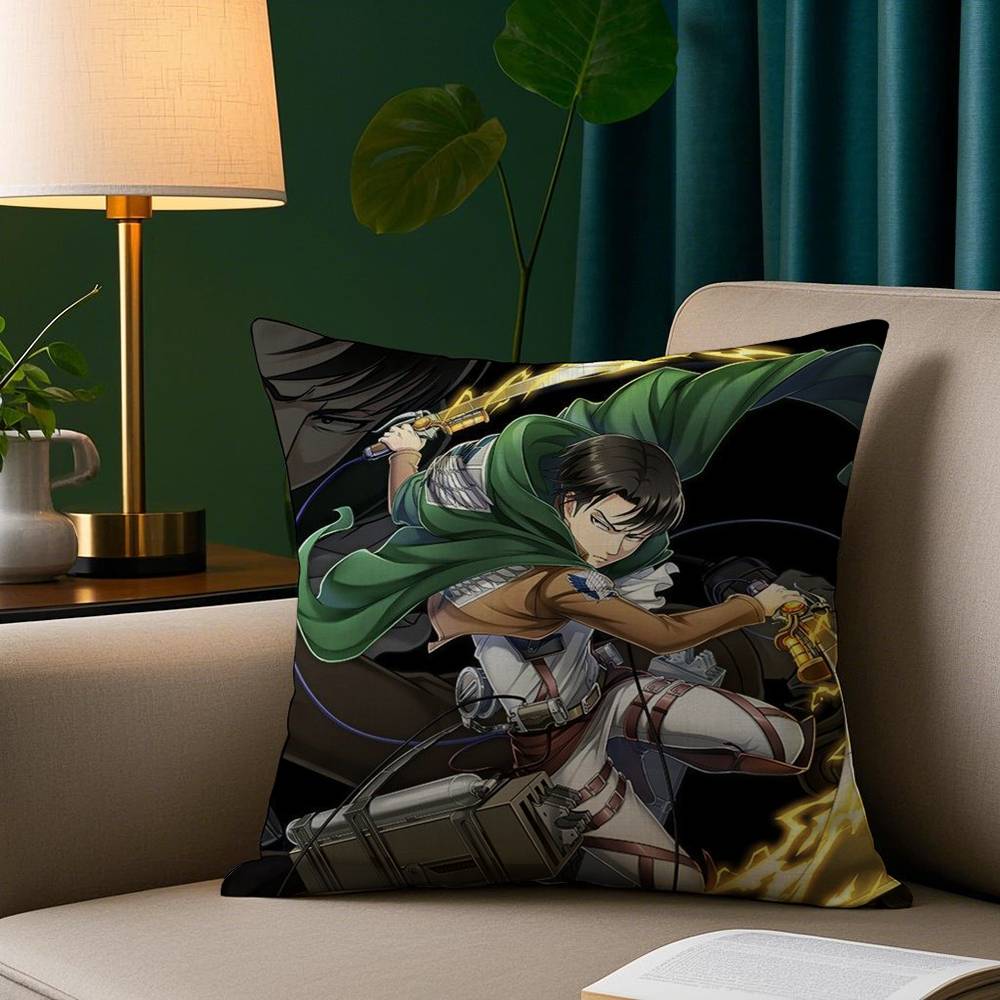 Levi Ackerman Attack On Titan Kissenbezug Gemütlicher Plüsch-Kissenbezug Beidseitig bedruckt – Wohngeschenk für Schlafzimmerdeko