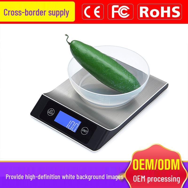 Stainless Steel Kitchen Scale, High-Precision 15kg for Baking and Food.