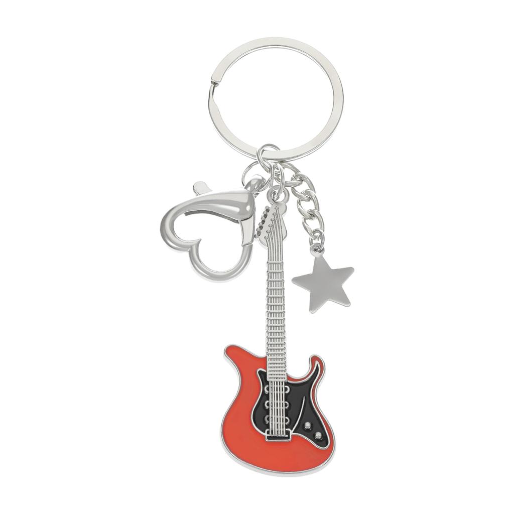 Stylish Keychain For Music Lovers Easy To And Durable Alloy Guitar Pendants Keychain Key Chains