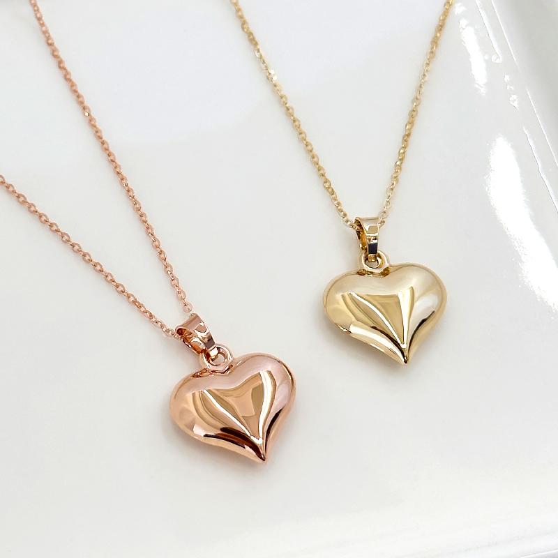 Mcel 14K Melting Chubby Heart Necklace