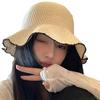 Versatile lace woven fisherman hat summer travel show face small breathable sun hat sunscreen hat bucket hat