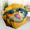1pc Bird Flower Automatic Folding Umbrella - Compact 8-Rib Design, Durable Plastic & Iron, Daily Use Z1230052