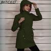 BITCED Spring/Fall Slim-Fit Hooded Windbreaker Jacket for Women - Versatile Casual Top