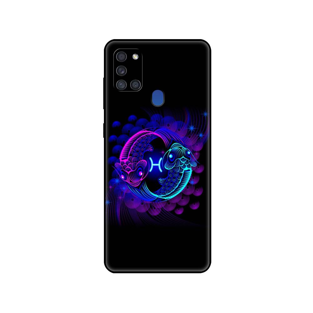 Schwarze TPU-Hülle für Samsung Galaxy A50 50S A30S A10 A01 A11 A21S A31 A41 A51 A71 M21 M30S S10 LITE Cover Sternzeichen