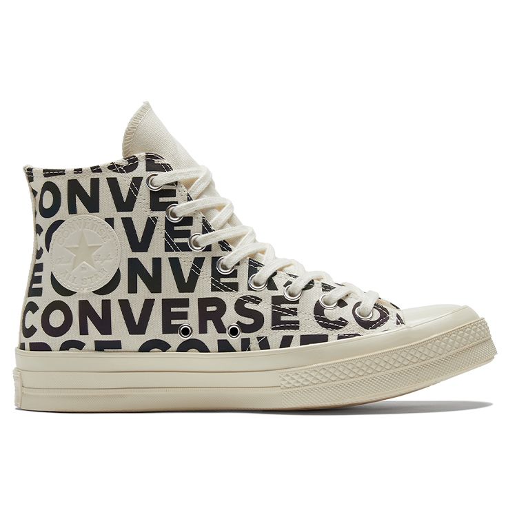 Converse Chuck Taylor All Star 1970s Comfortable Versatile Trendy High-Top Canvas Shoes Unisex Sneakers Off-White Black 172511C