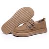 Women's British Style Retro Leather Flats - Casual Spring/Autumn Shoes