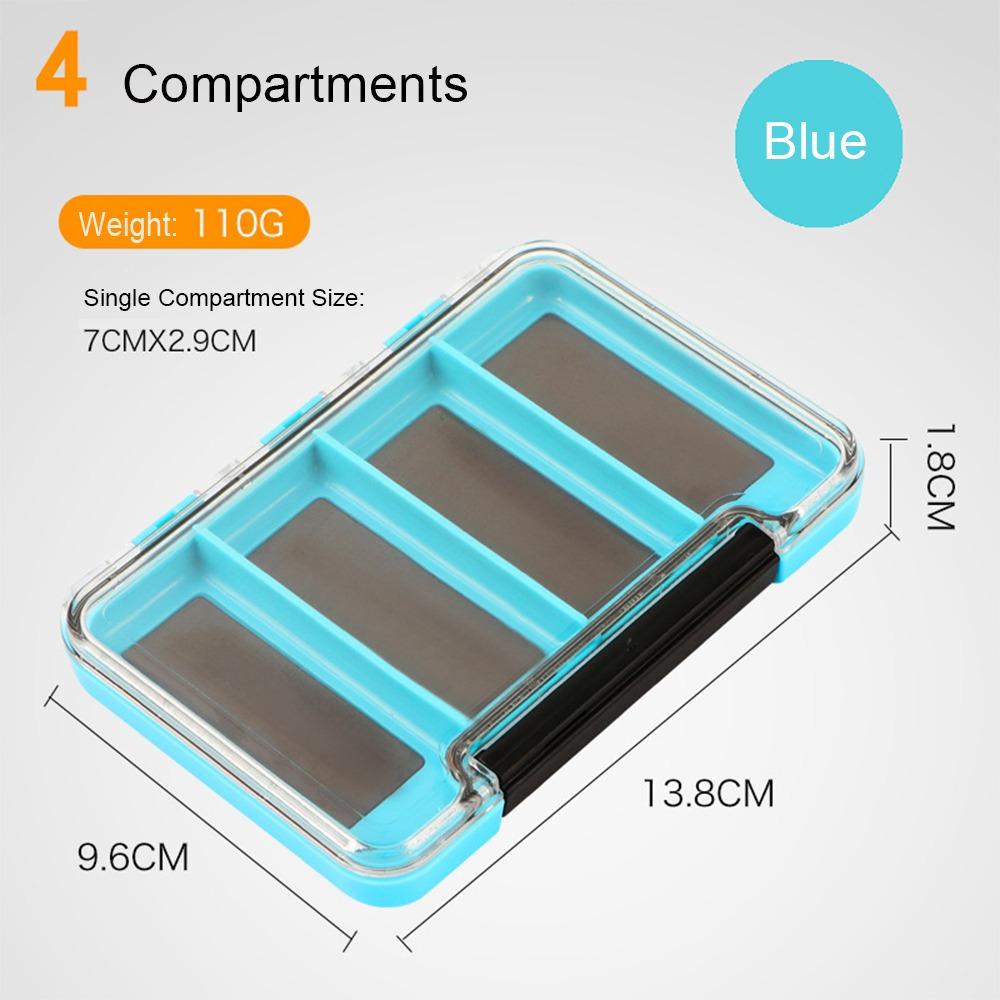 Plastic Magnetic Fishing Tackle Box 4/8/12 Compartments Portable Fishing Lure Bait Box Fishing Accessories