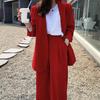 Korean Style 2025 Loose Casual Padded Shoulder Suit Jacket - Multiple Colors