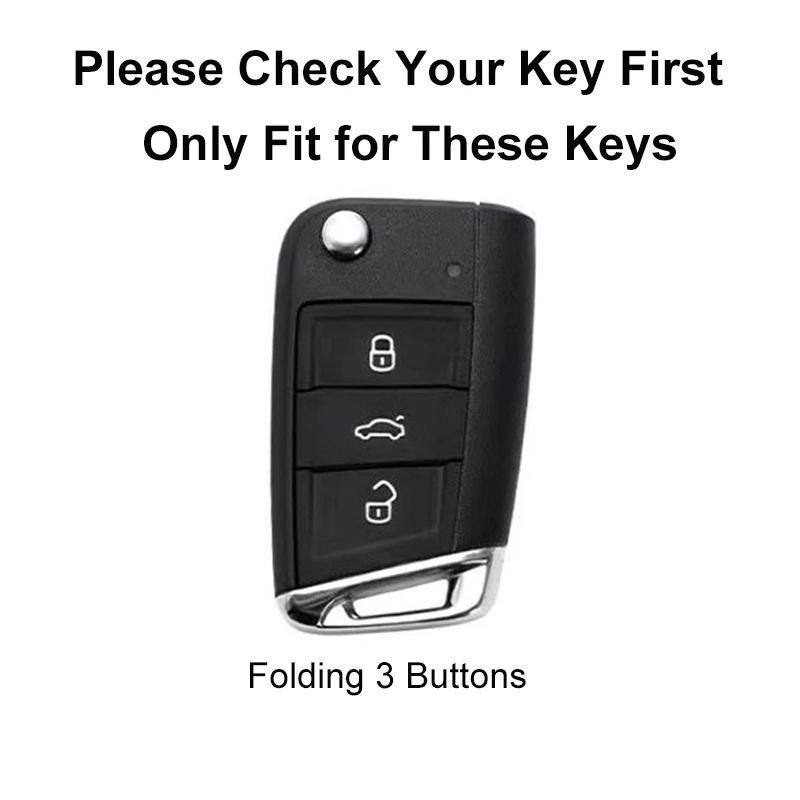For Volkswagen VW Polo Golf7 MK7 Tiguan for Skoda Octavia Kodiaq Karoq for Seat Ateca Car Key Case Cover Bag Keychain Protector