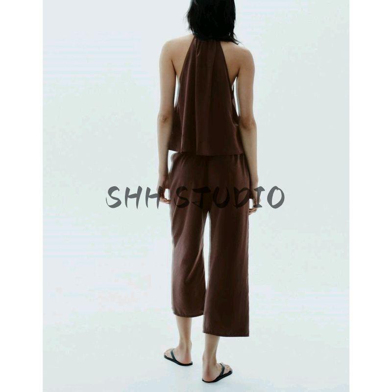 Hanging Collar Vertical Comfortable Refined Tops 6929261 Vertical Comfort 3/4 Casual Pants 6929250