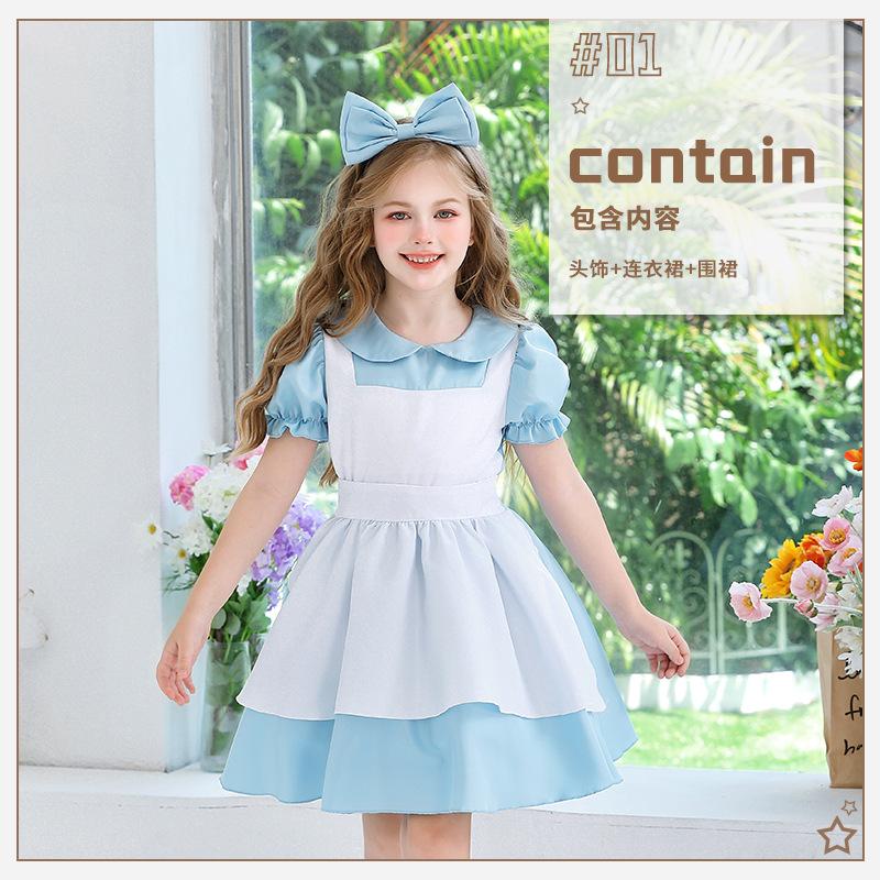 Princess Alice Dress Halloween Children's Dress Maid Dress Pastoral Farm Dress