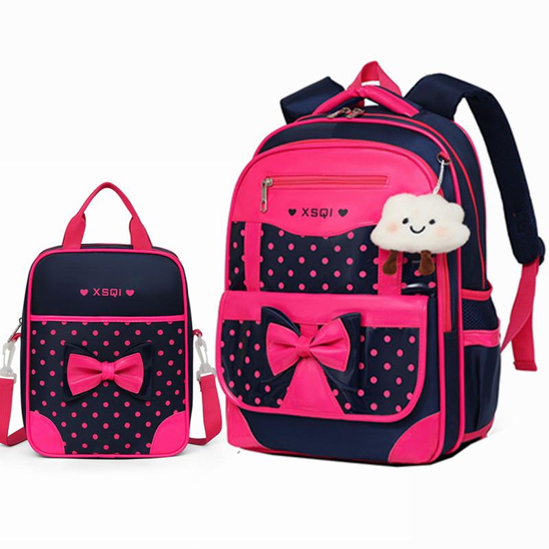 Children'S Tie Rod Schoolbag Three Rounds Girl Princess Primary School Backpack Girls Schoolbag 1-3-5 -6 Level Drag