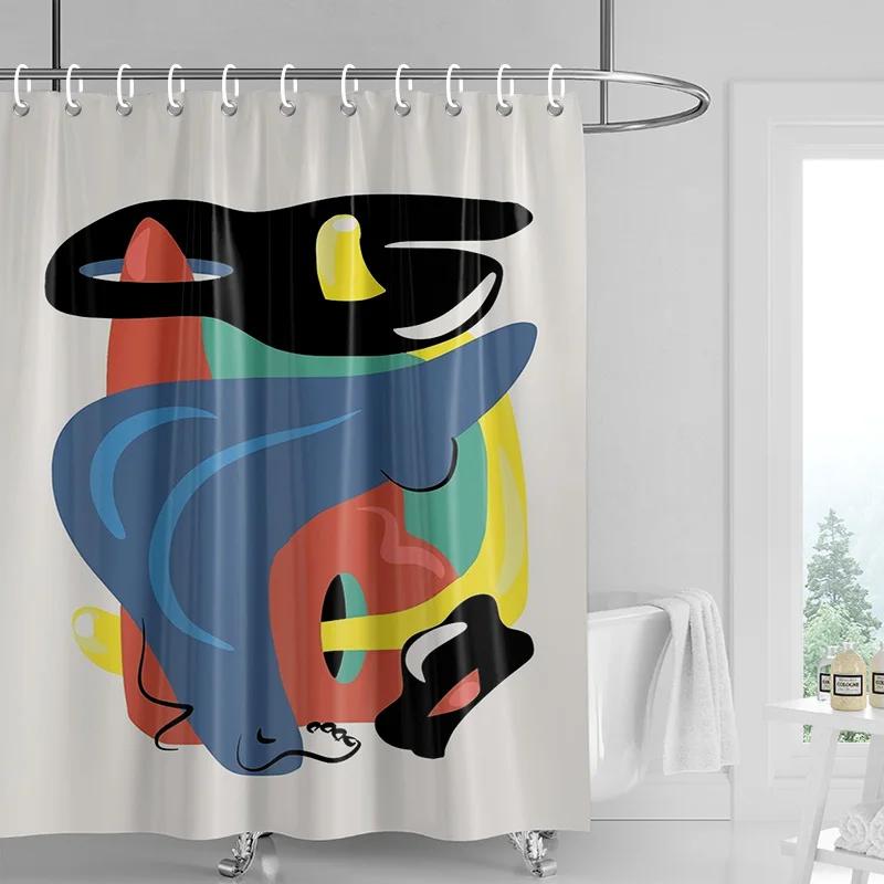 

Pool Party Shower Curtain - Swimmers & Pink Floats On Blue Water, Waterproof With Grommets, Summer Bathroom Decor W60H190(CM)-1 Pcs
