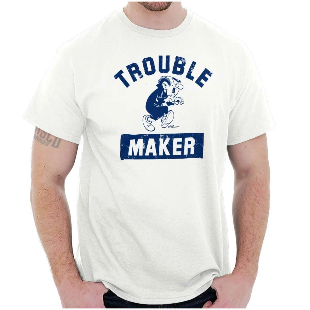 Smurfs Gargamel Villain Trouble Maker Funny Womens or Mens Crewneck T Shirt Tee XXL