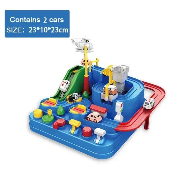 Children's Puzzle Car Space Track Toys Mini Rail Toy Kids Montessori Racing Train Mechanical Adventure Table Game Baby Gifts