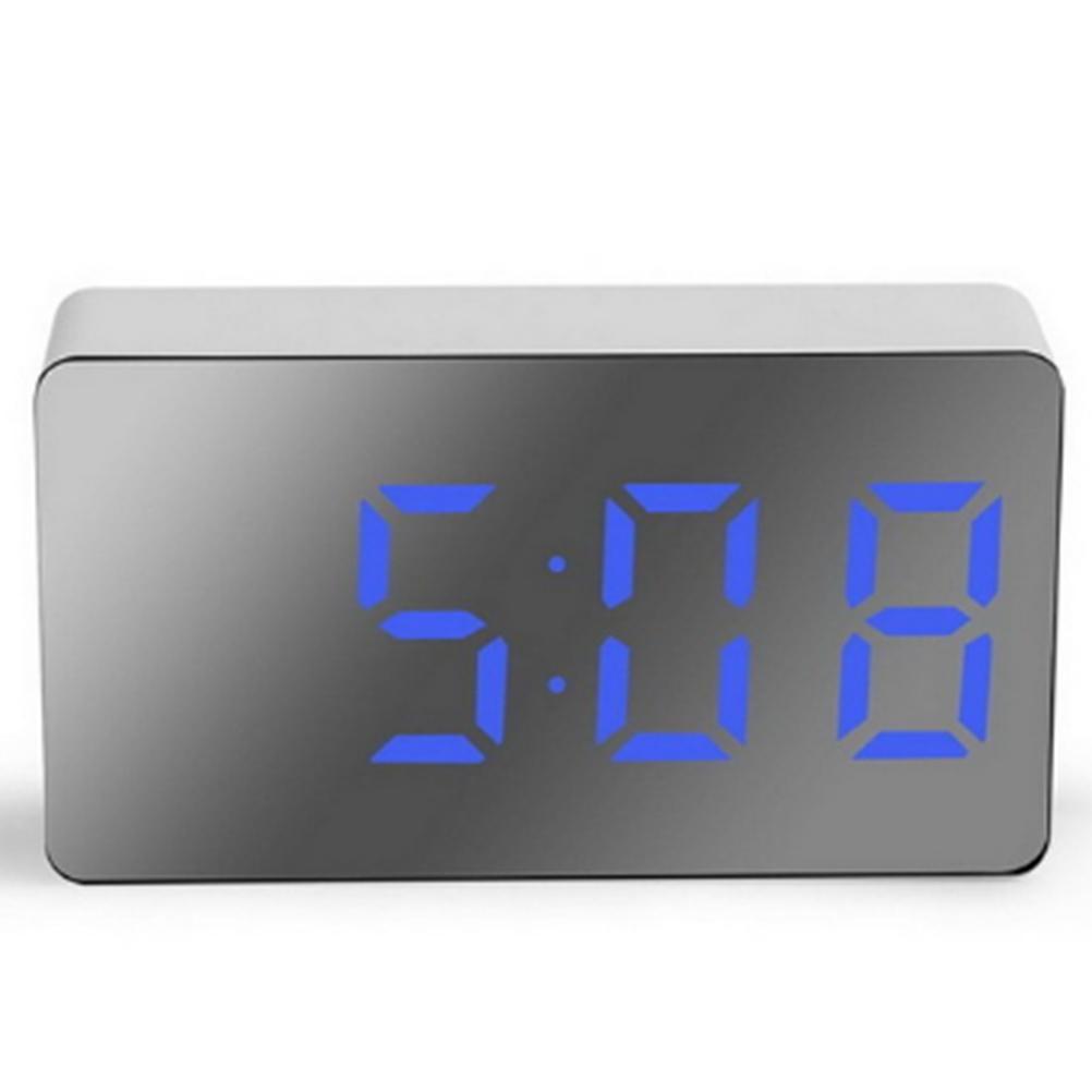 LED Mirror Alarm Clock Digital Alarm Clock Multifunctional Mini Electronic Alarm Clock for Bedroom Living Room Office