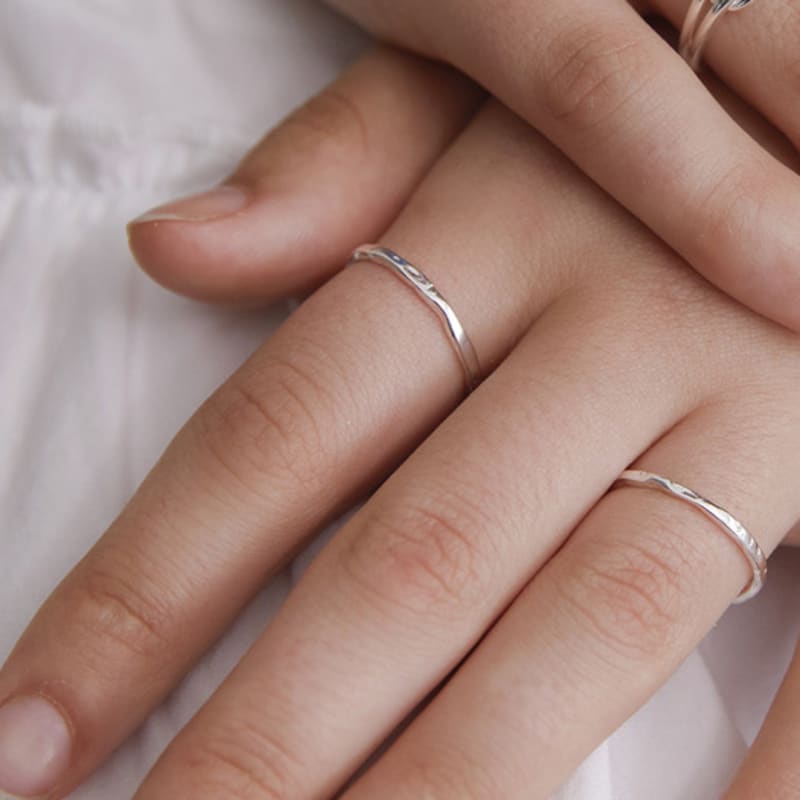 TATIANA (Silver 925) Rumpled Slim Ring CR1845