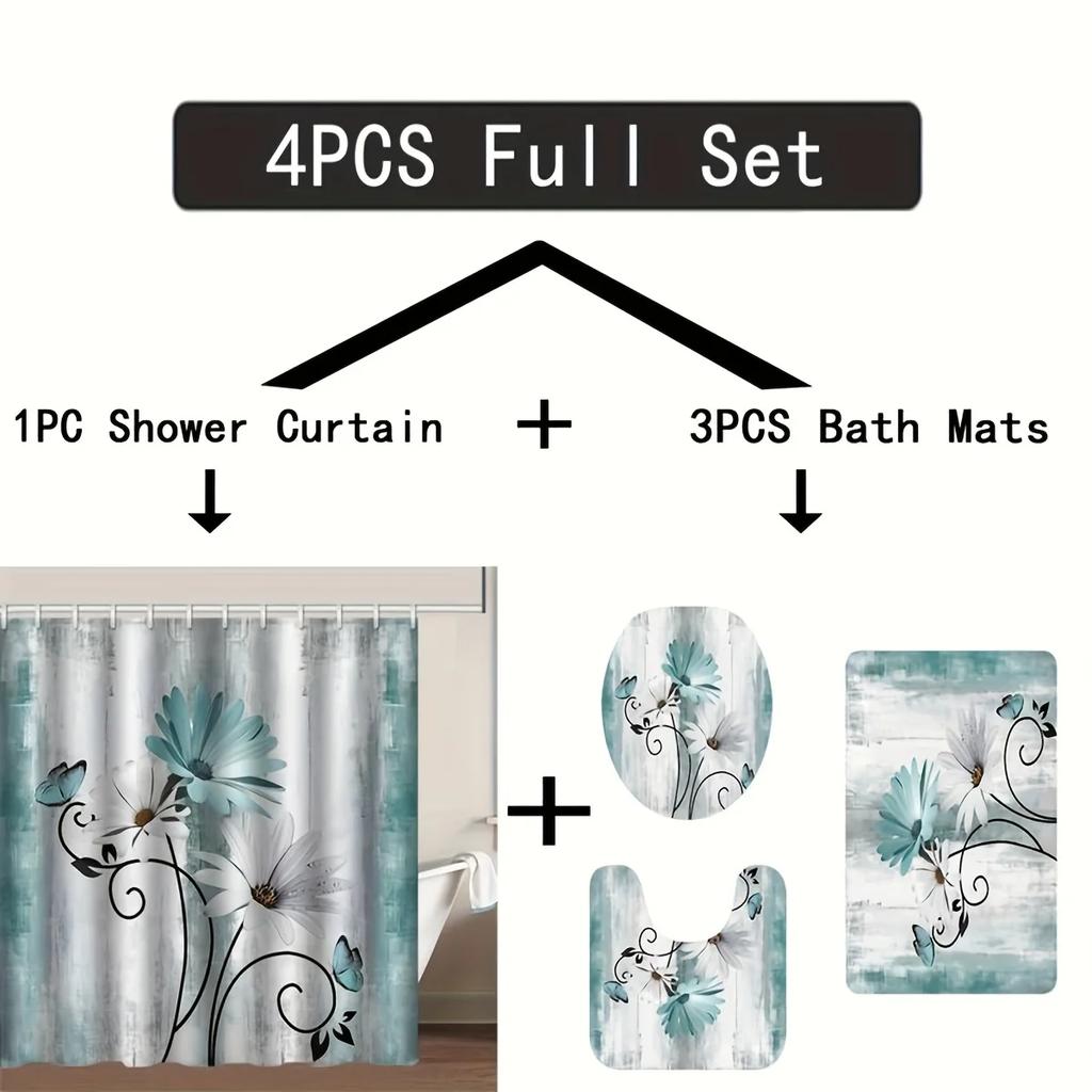 Bathroom Abstract Bohemian Shower Curtain Medieval Minimalist Art Polyester Fabric Shower Curtain 180 * 180CM with 12 Hooks
